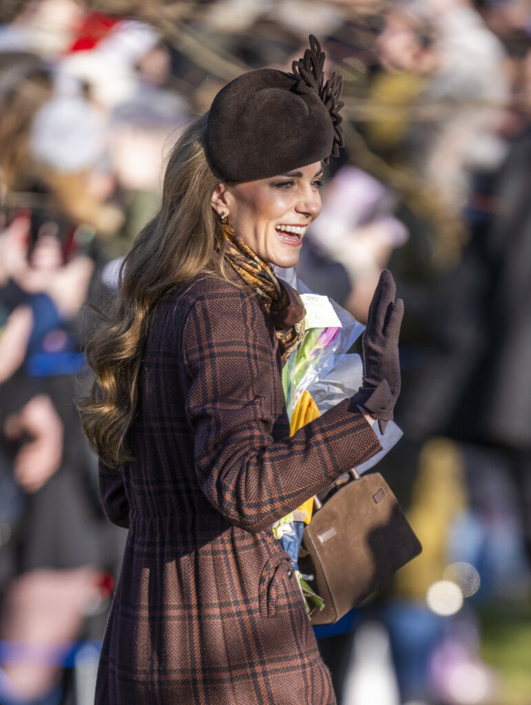 Princess Kate waving on Christmas Day