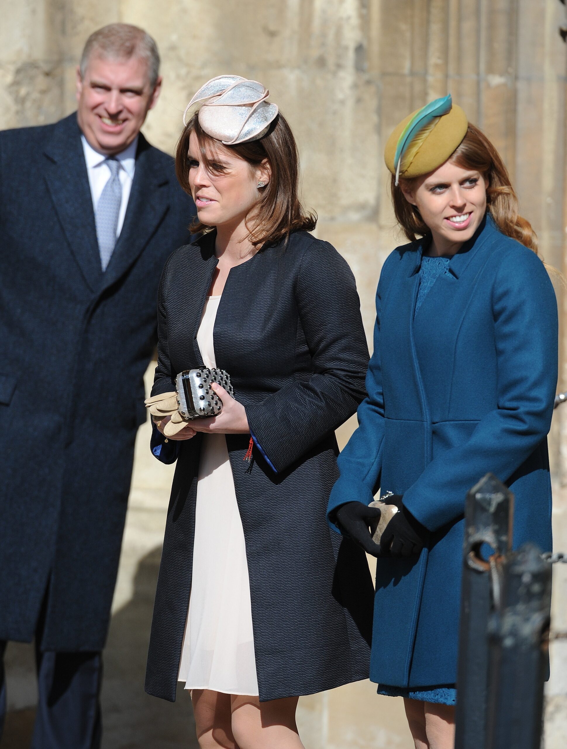 Prince Andrew, Beatrice and Eugenie at a royal event