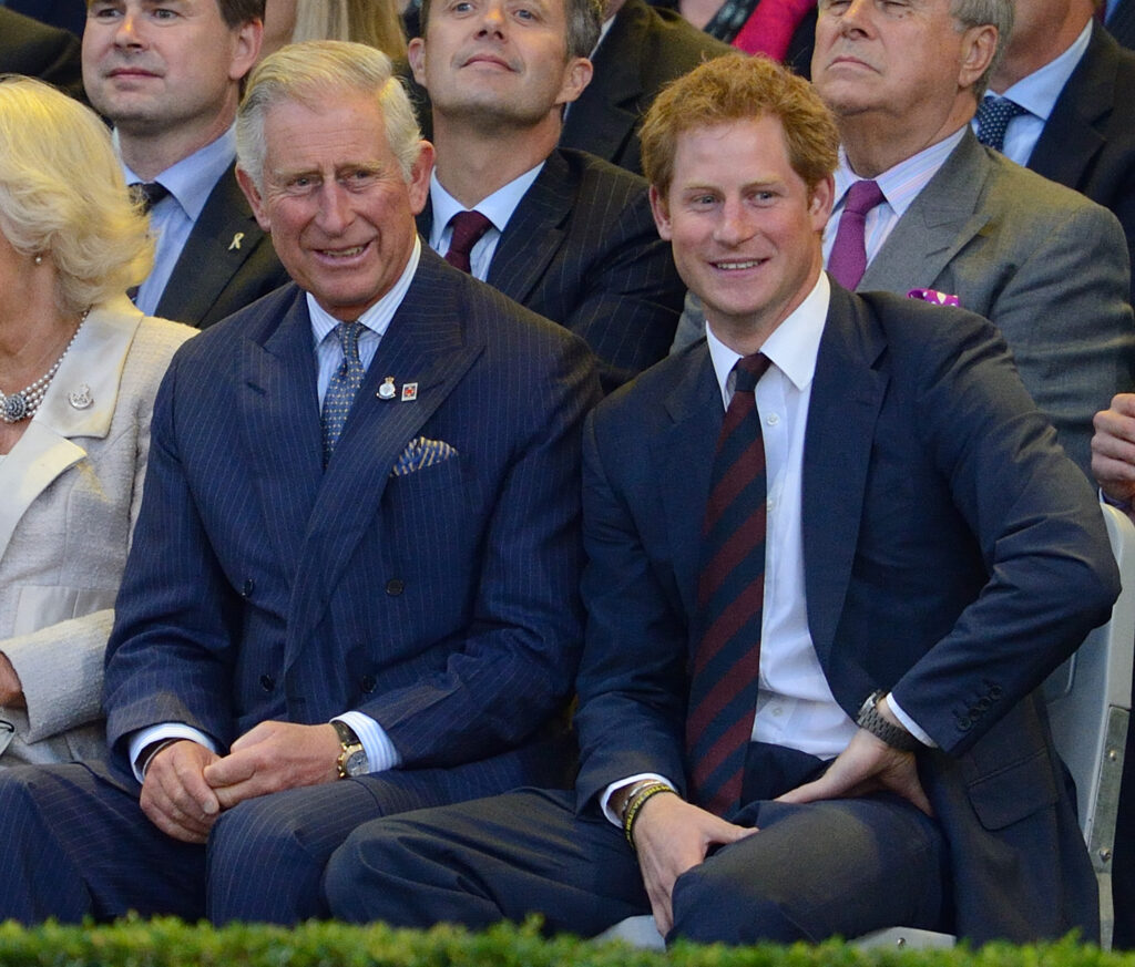 King Charles and Harry smiling
