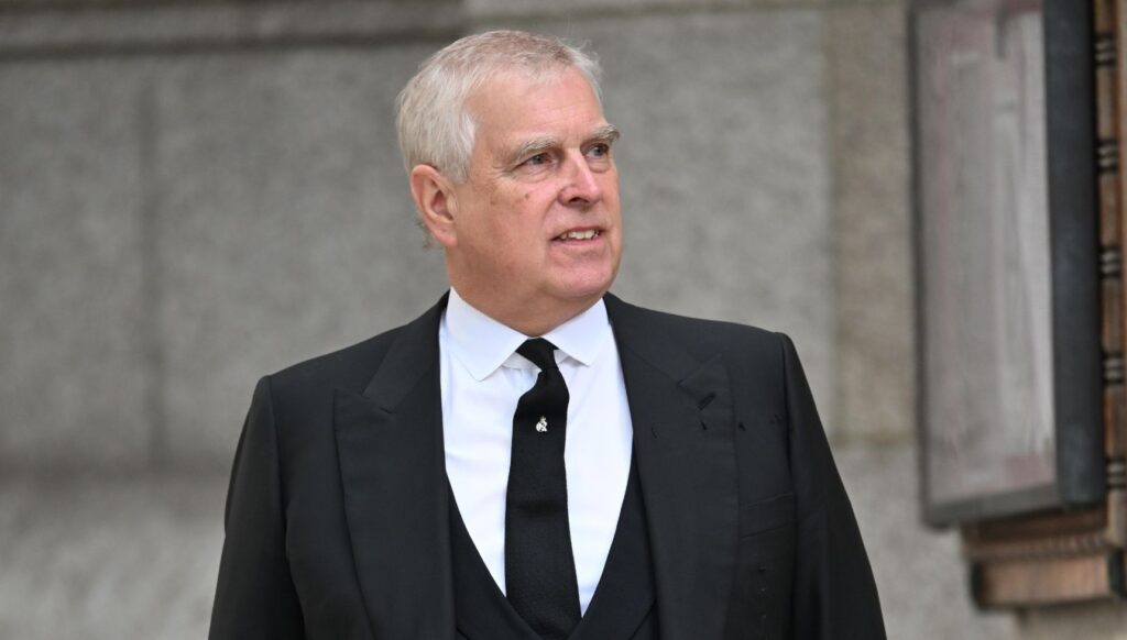 Andrew Mountbatten-Windsor at Duchess of Kent's funeral