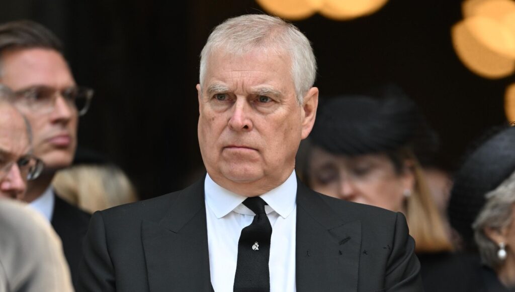 Andrew Mountbatten-Windsor at Duchess of Kent's funeral