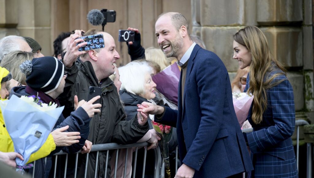 Prince William and Kate Middleton greeting well-wishers in Scotland