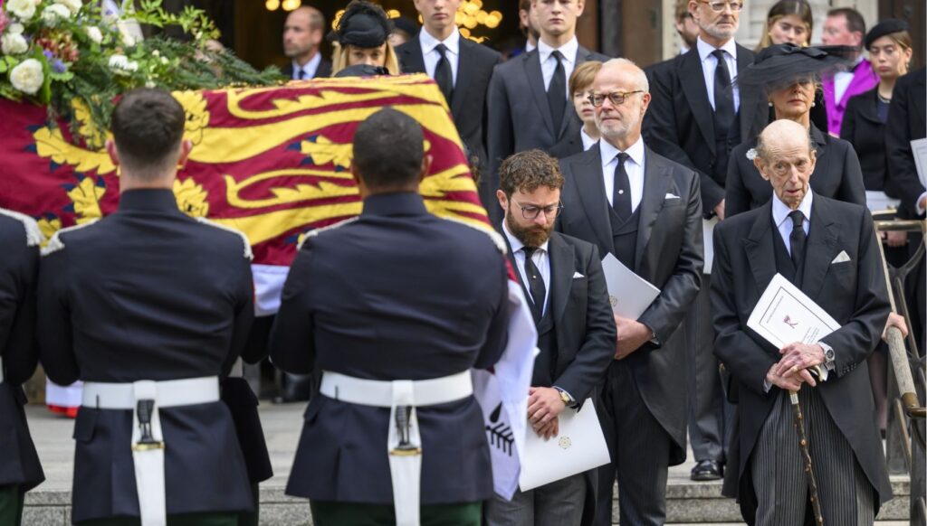 Duke of Kent at Duchess of Kent's funeral