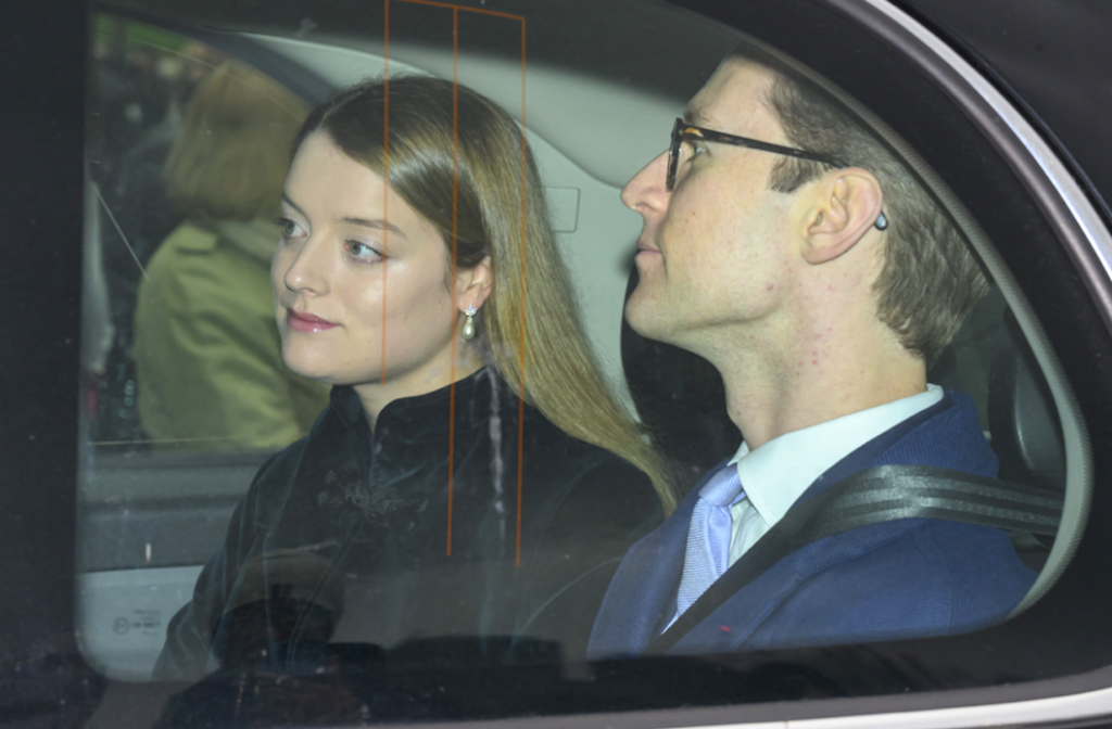 Flora Vesterberg and her husband in a car 