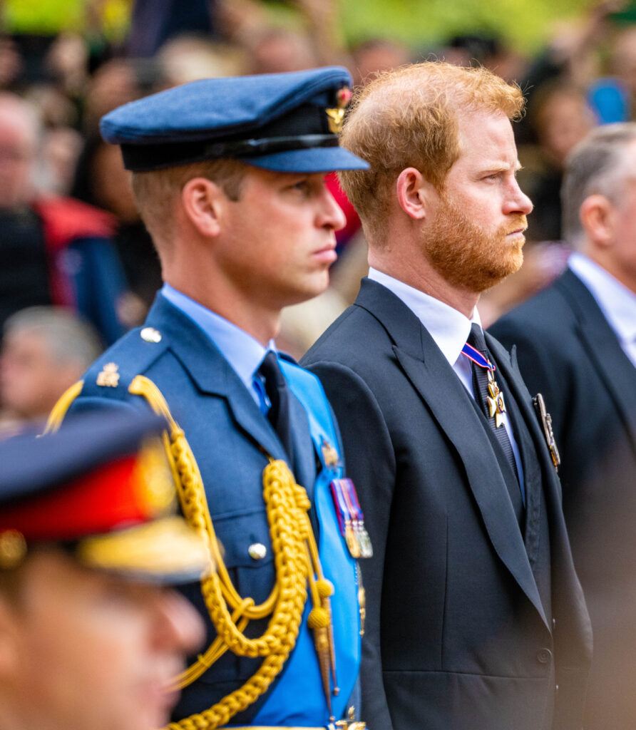 Prince William and Harry at Queen Elizabeth II's funeral