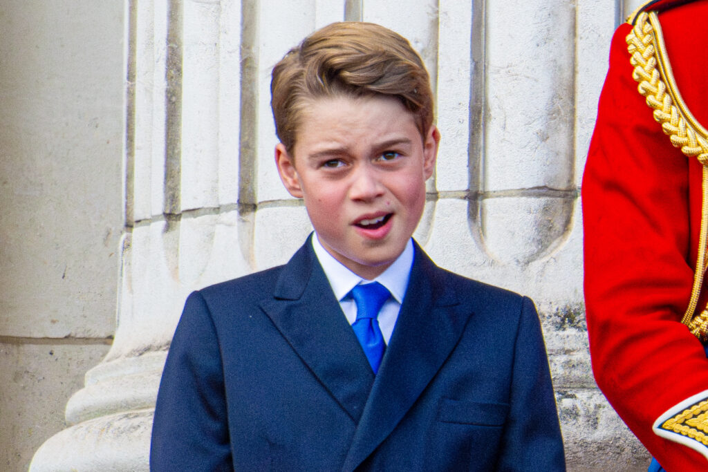 Prince George pulling a face during Trooping the Colour