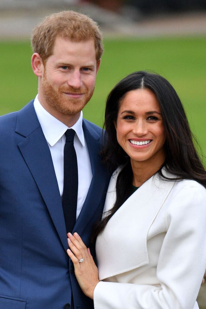 Prince Harry and Meghan Markle during engagement photocall