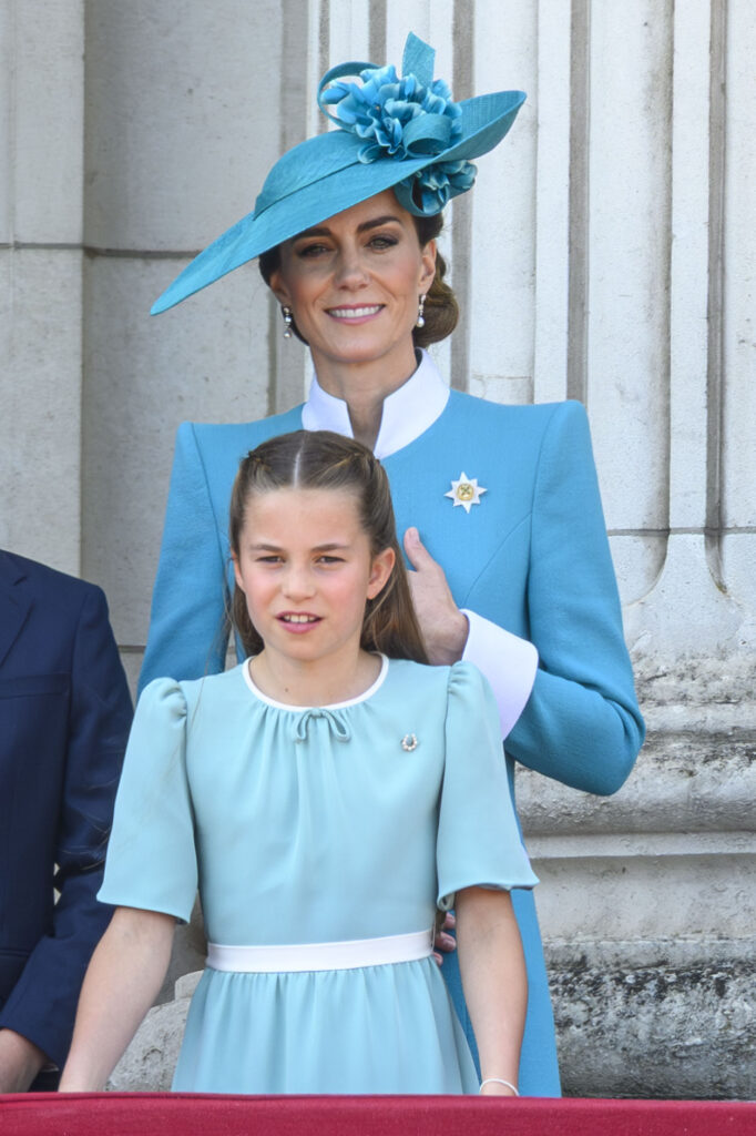 Kate Middleton and daughter Charlotte at a royal event on balcony