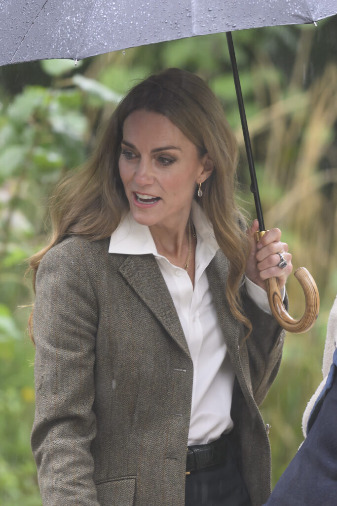 Kate Middleton holding an umbrella