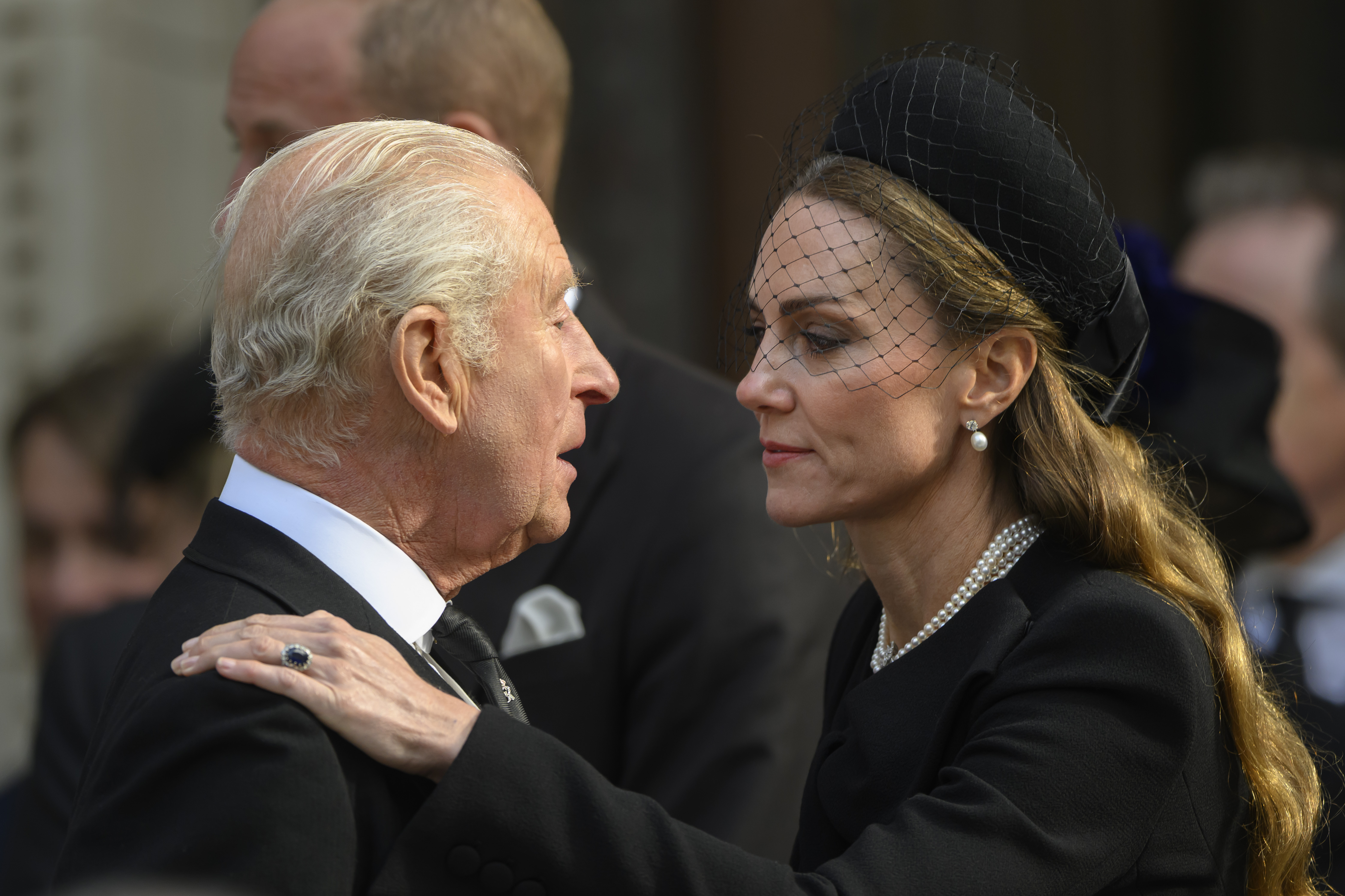King Charles and Kate Middleton at Duchess of Kent's funeral