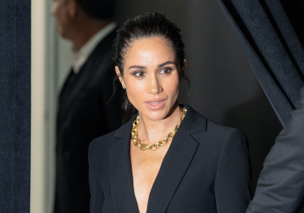 Meghan Markle wears a black blazer