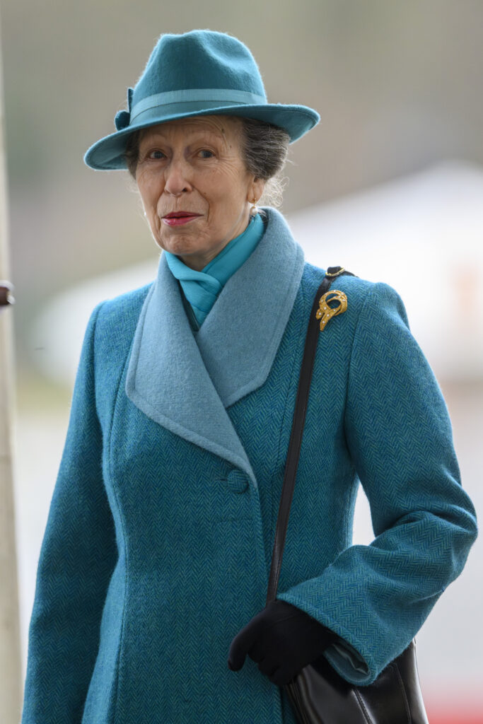 Princess Anne in blue outfit during royal engagement