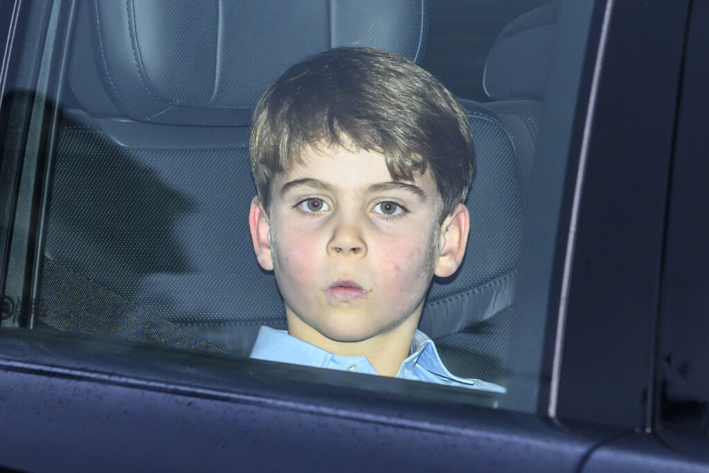 Prince Louis in a car
