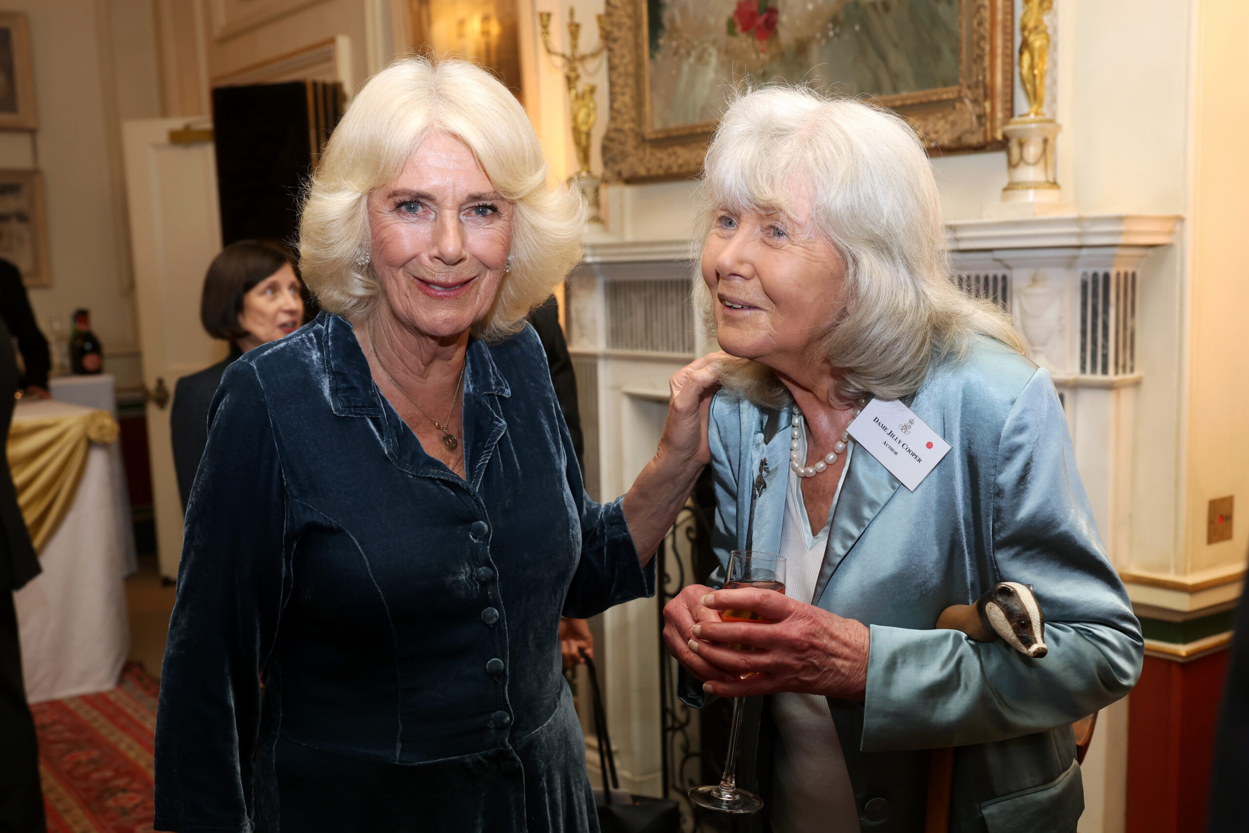 Queen Camilla and Dame Jilly Cooper at event