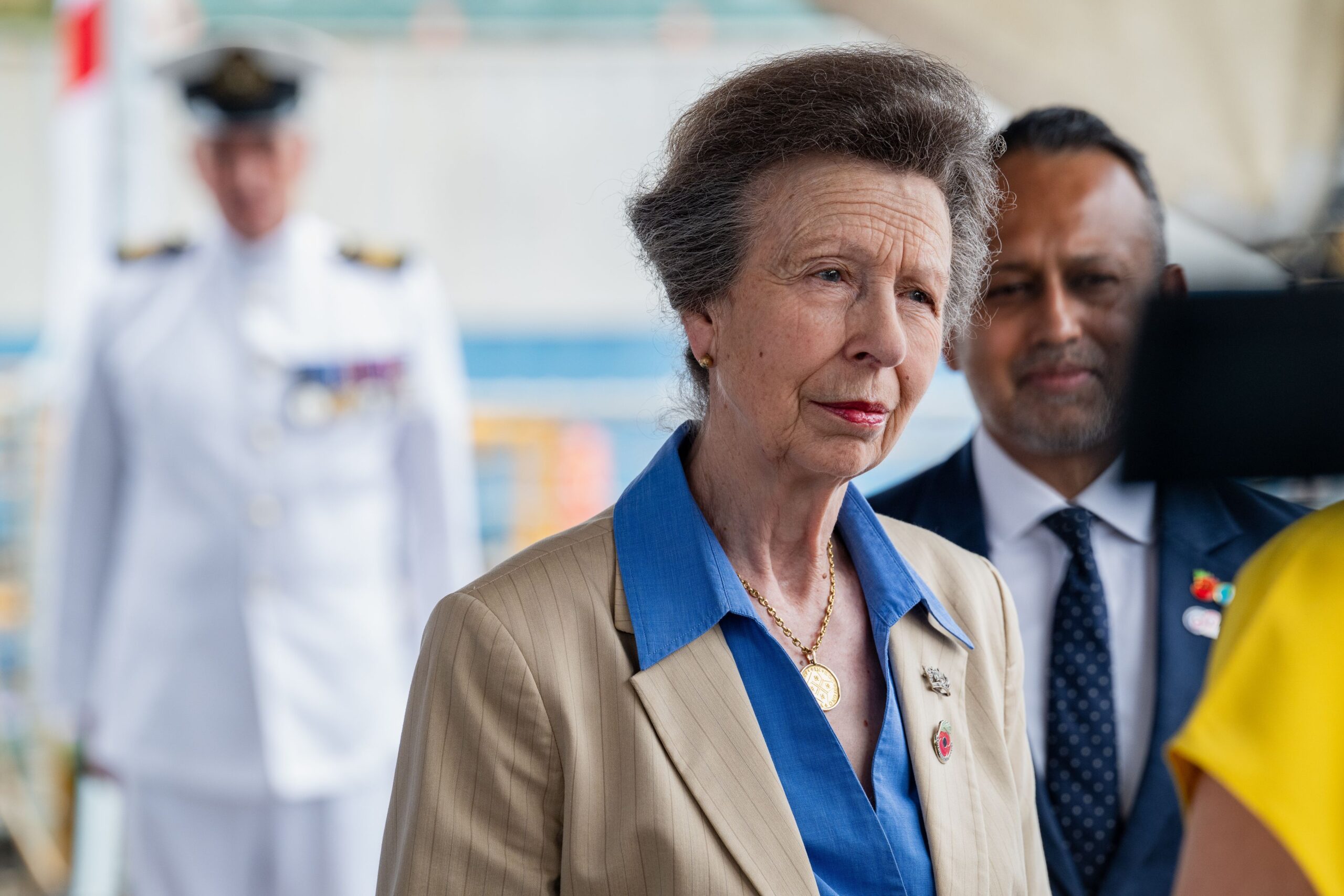 Princess Anne with a serious expression