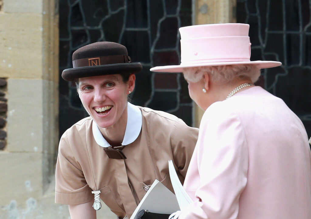 Royal nanny Maria Teresa laughing with Queen Elizabeth