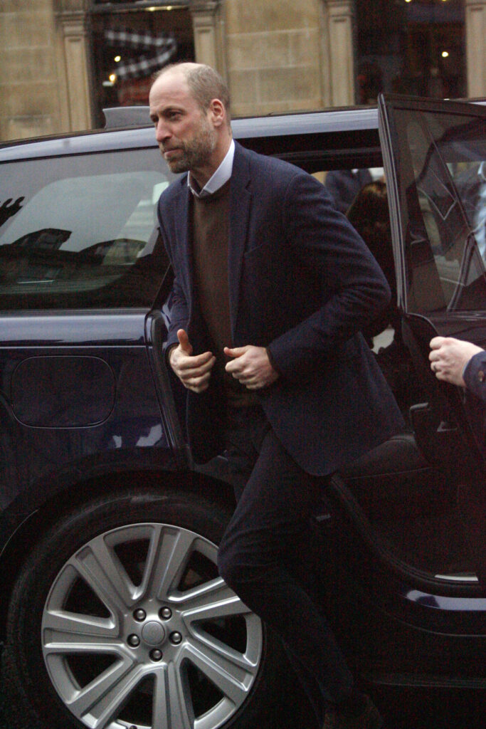 Prince William getting out of a car