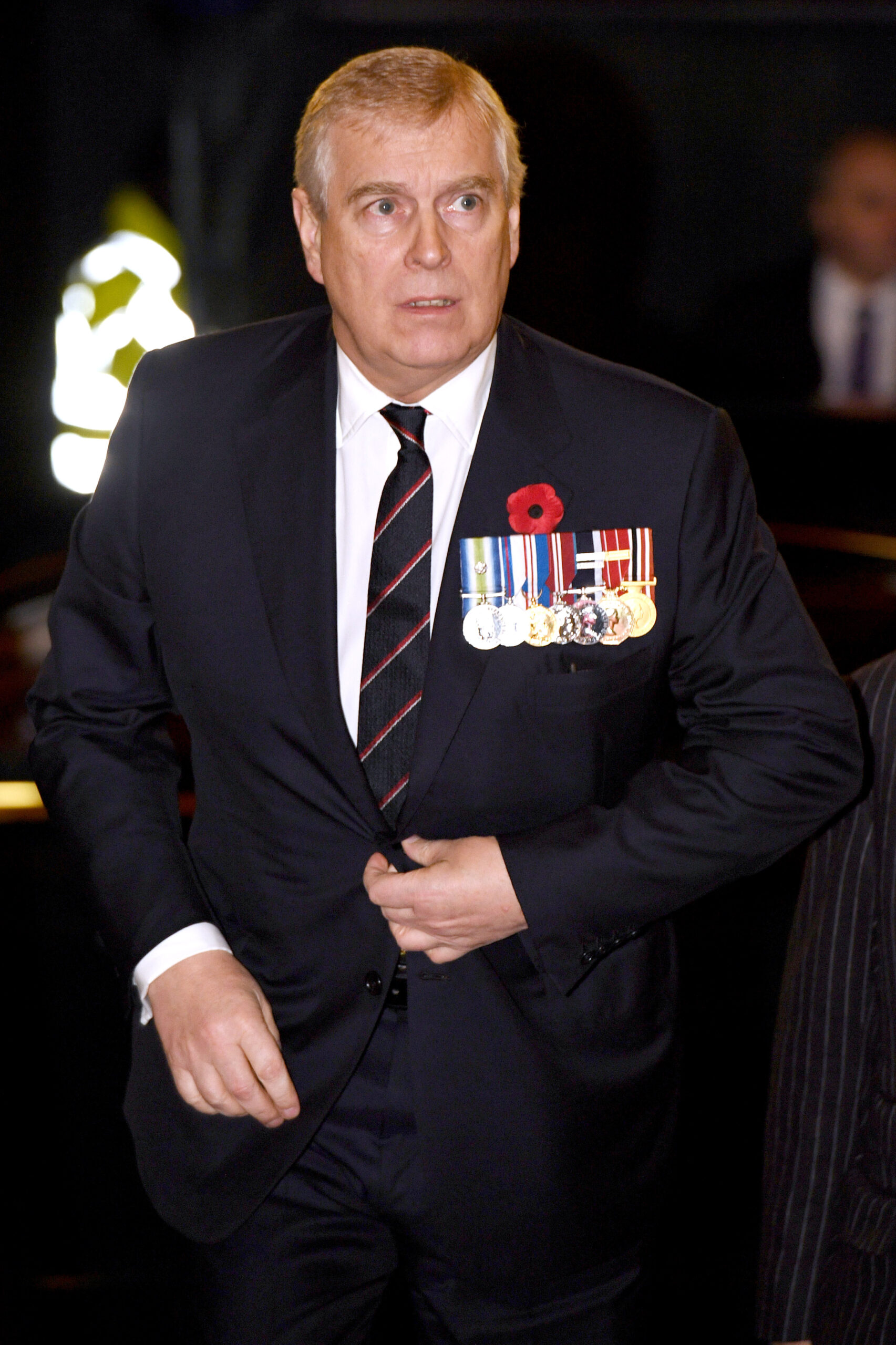 Andrew Mountbatten- Windsor with a shocked expression