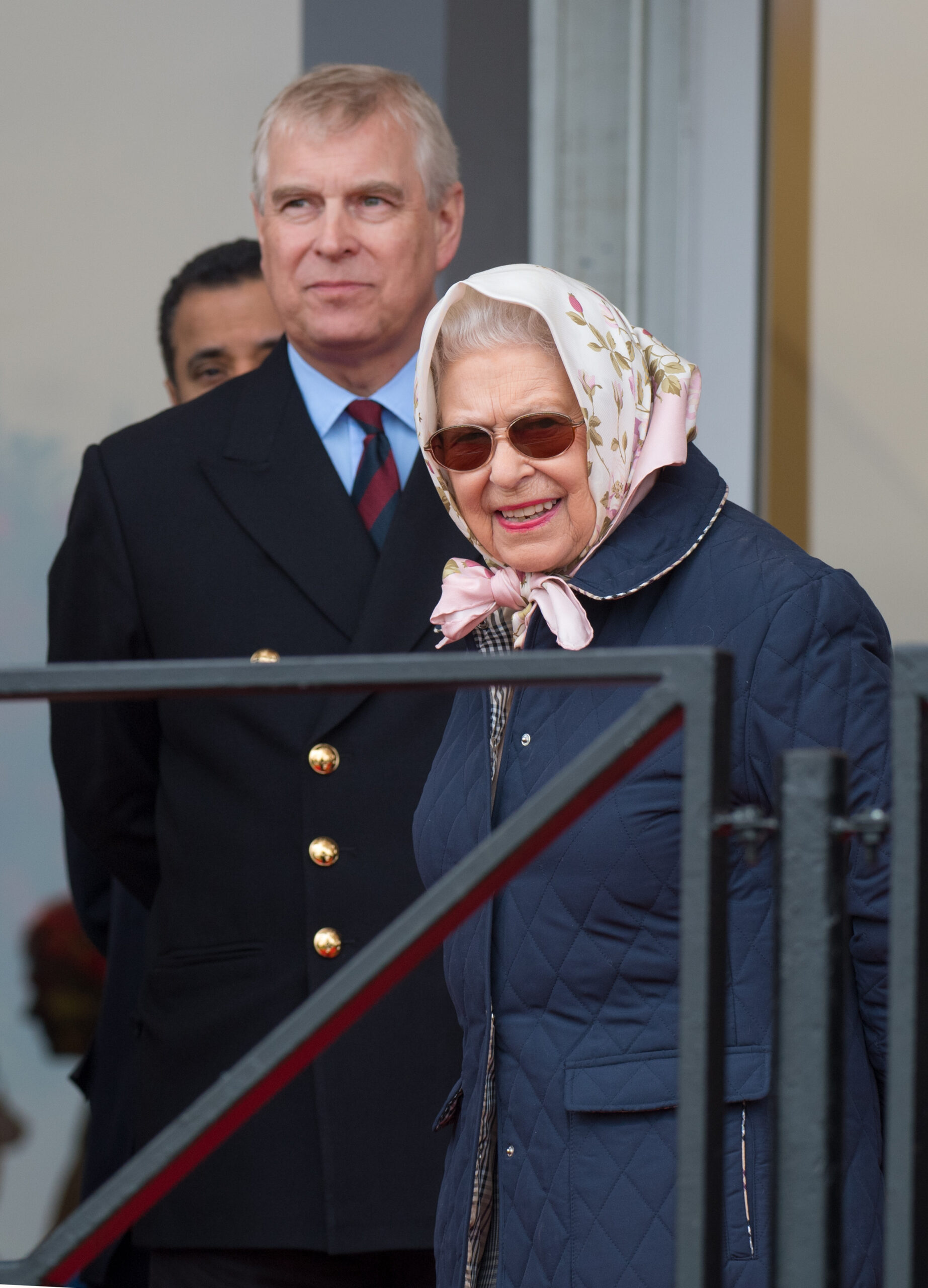 Queen and Prince Andrew smiling