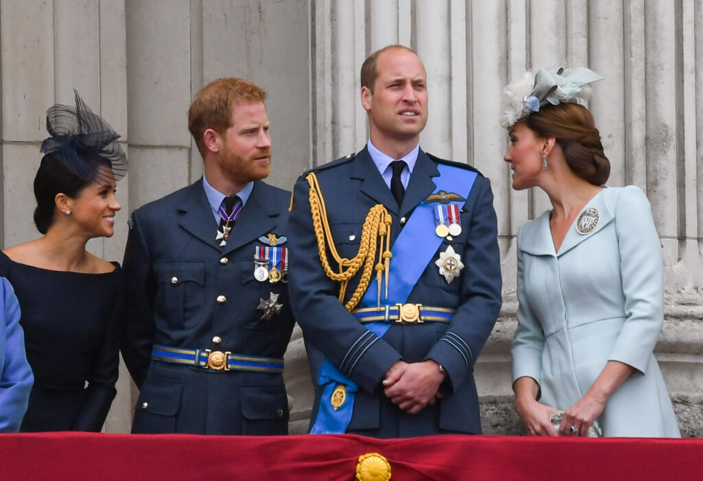 Meghan Markle, Prince Harry, Prince William and Princess Kate on the balcony of Buckingham Palace 