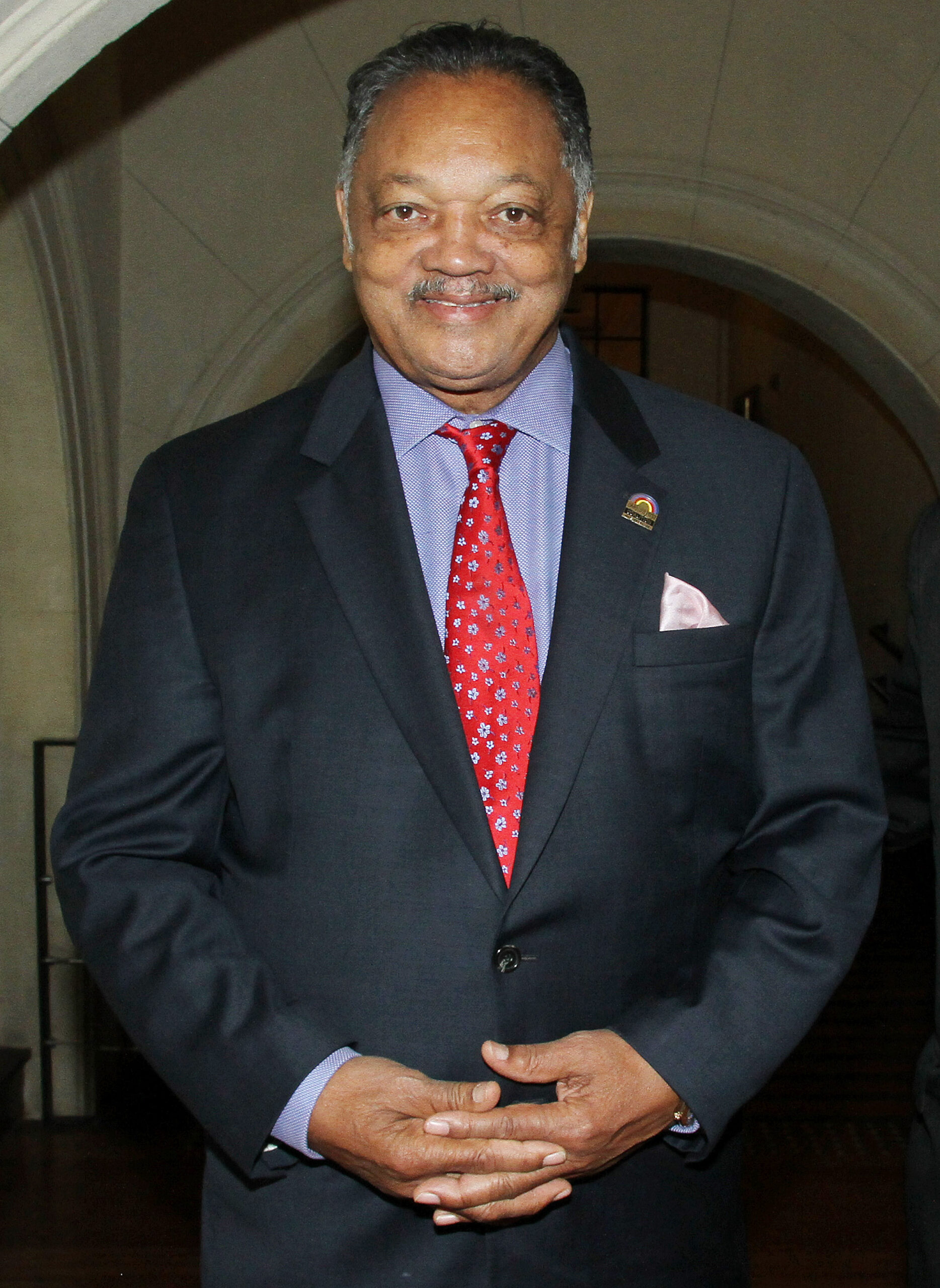Reverend Jesse Jackson smiling