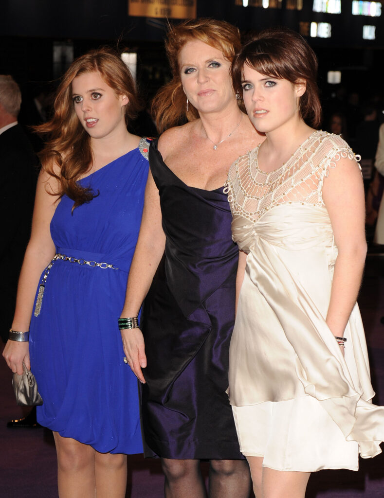 Princess Eugenie and Princess Beatrice with Sarah Ferguson
