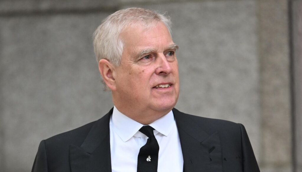 Andrew Mountbatten-Windsor at Duchess of Kent's funeral