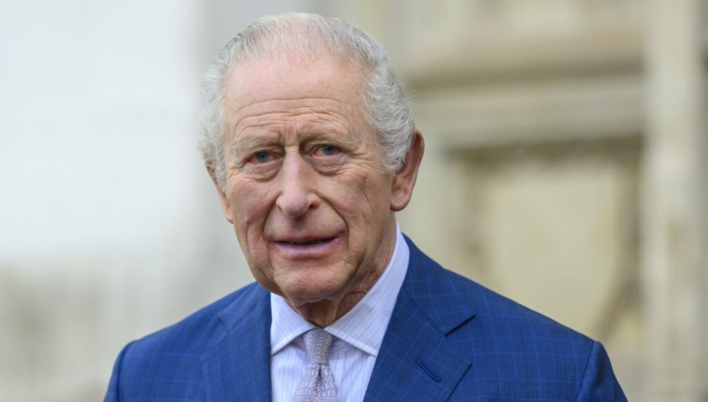 King Charles in blue suit 