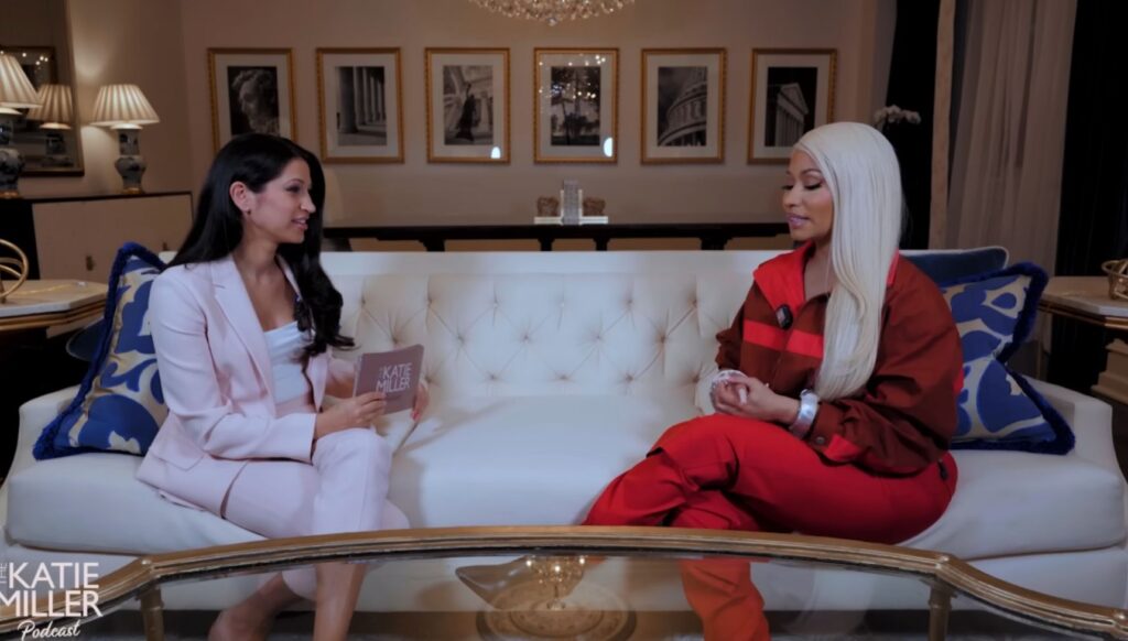Nicki Minaj talking to podcast host