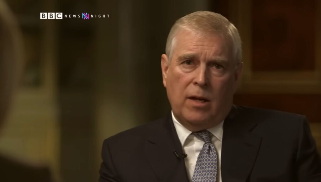 Andrew Mountbatten-Windsor speaking in BBC Newsnight interview