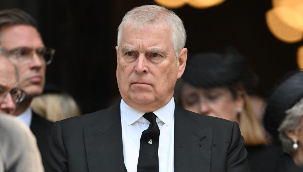 Andrew Mountbatten-Windsor at Duchess of Kent's funeral