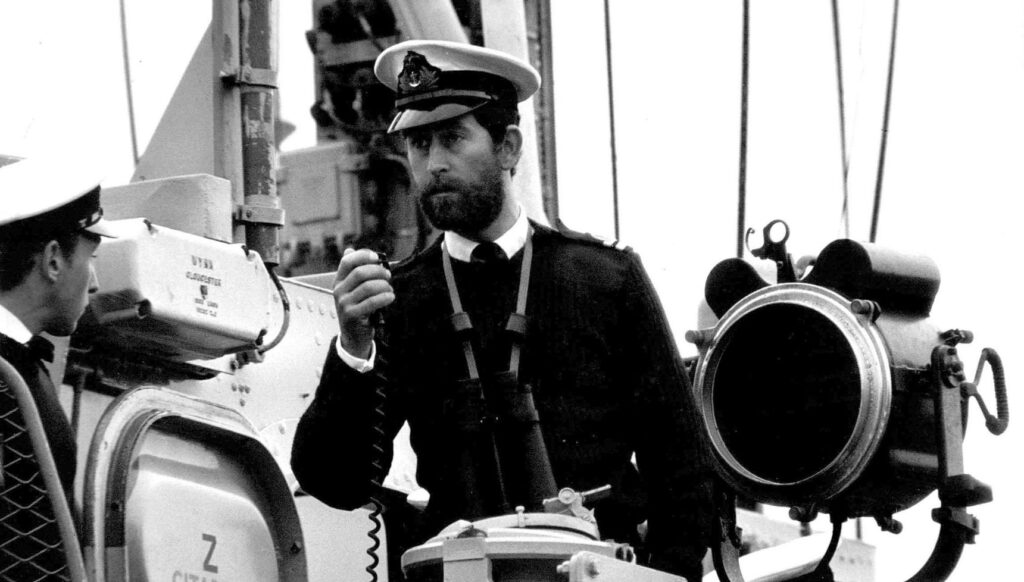 King Charles with a beard during Royal Navy career