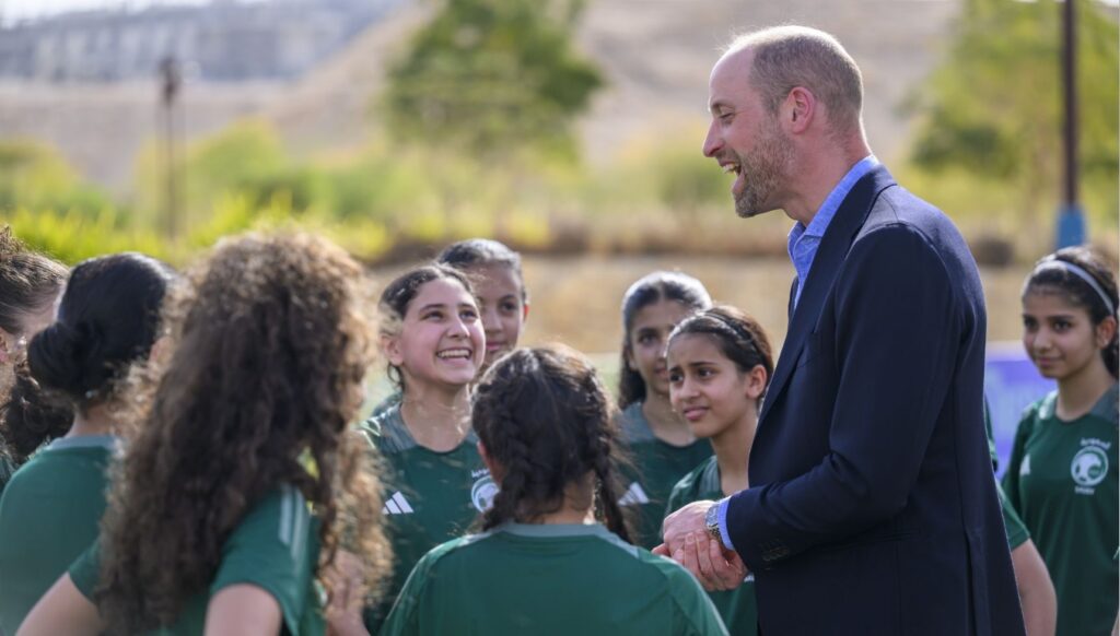 Prince William and children in Saudi Arabia 