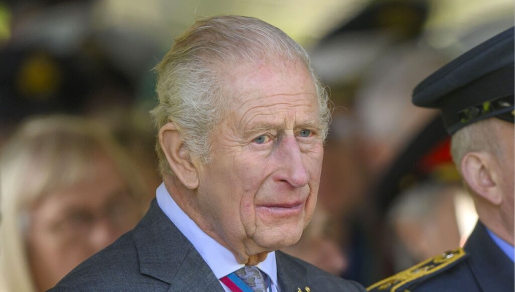 King Charles looks worried during royal event