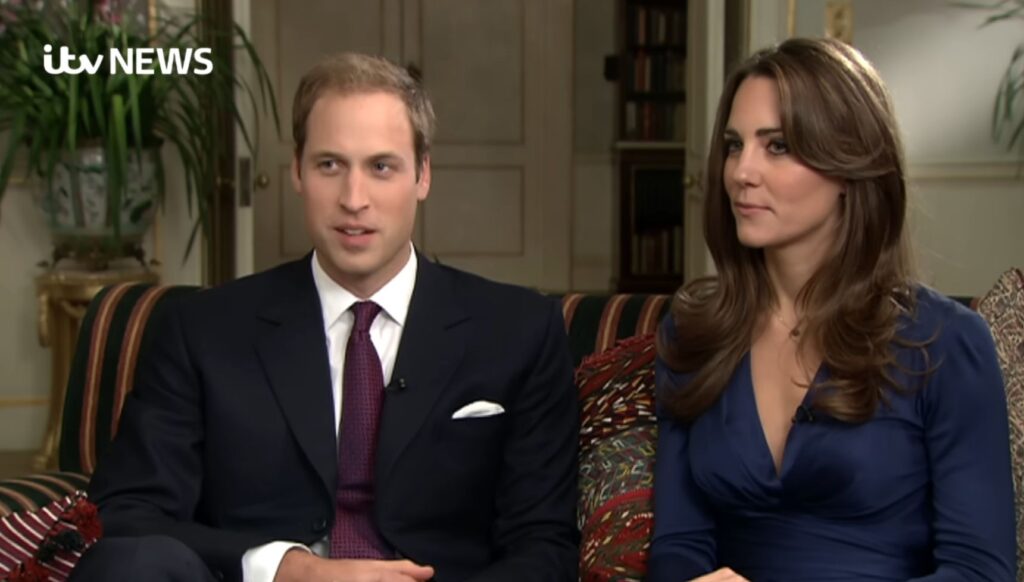 Prince William and Kate Middleton in their engagement interview