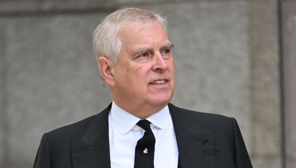 Andrew Mountbatten-Windsor at Duchess of Kent's funeral