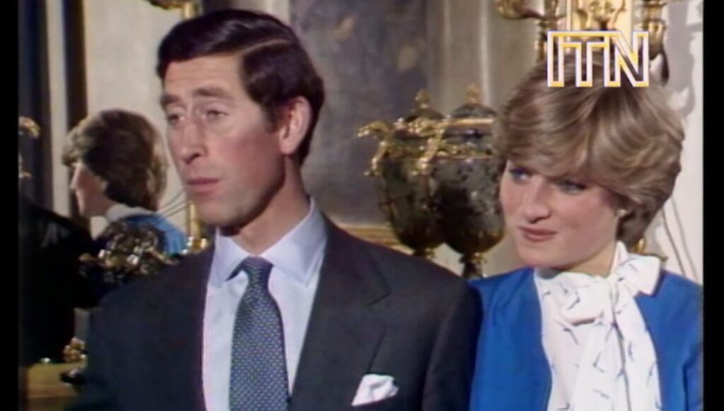 Charles and Diana during engagement interview
