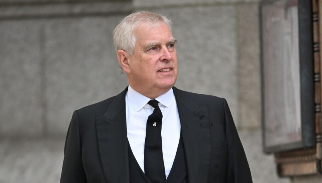 Andrew Mountbatten-Windsor at Duchess of Kent's funeral