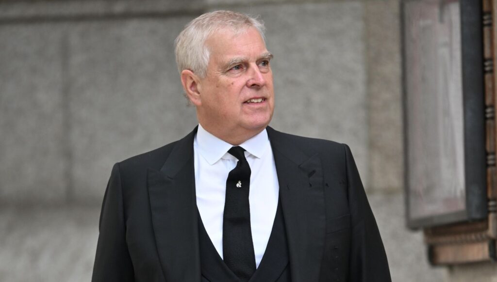 Andrew Mountbatten-Windsor at Duchess of Kent's funeral