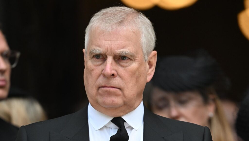 Andrew Mountbatten-Windsor at Duchess of Kent's funeral