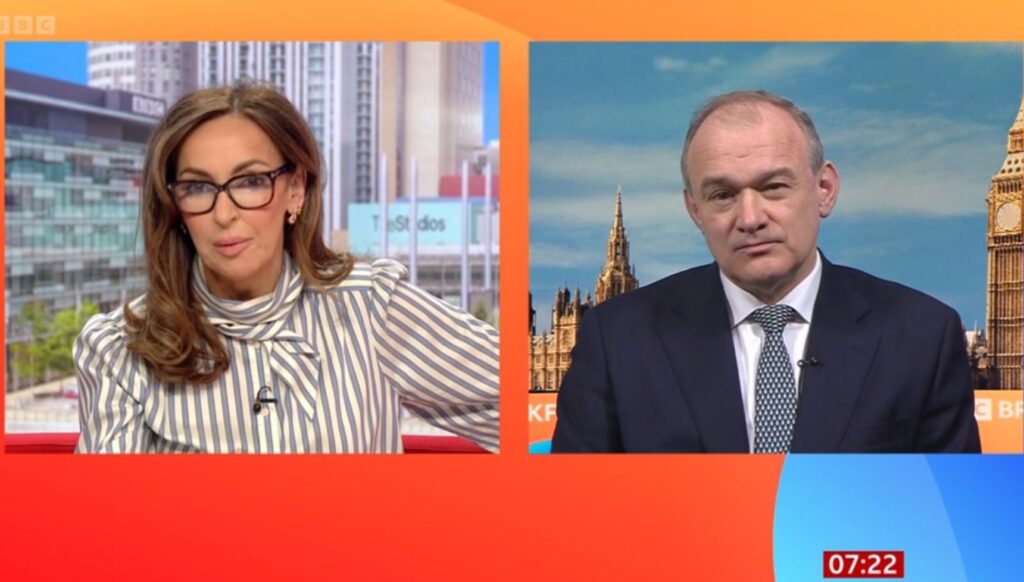 Sally Nugent and Ed Davey on BBC Breakfast