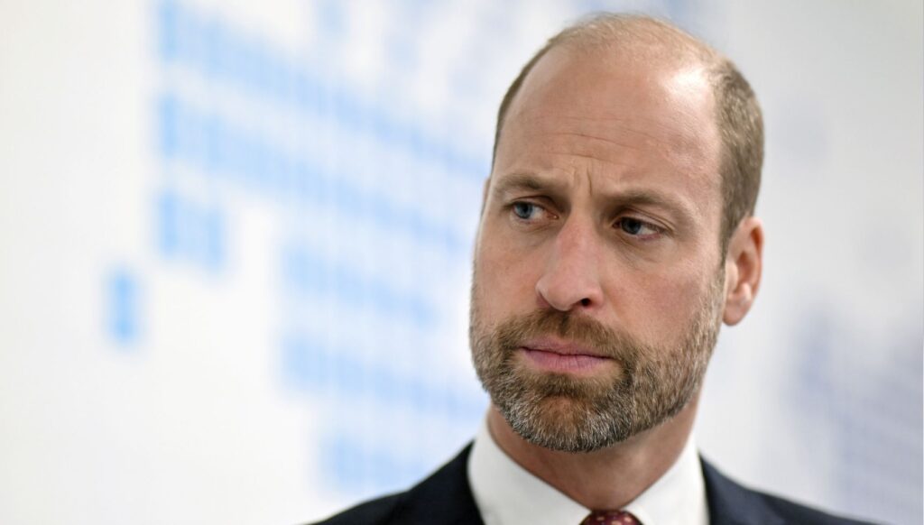 Prince William with serious expression