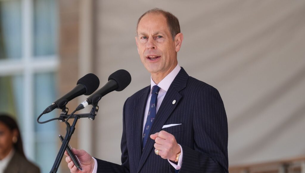 Prince Edward making a speech