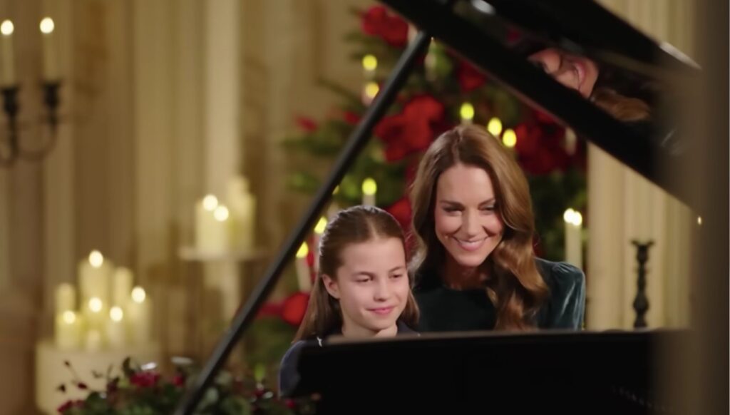 Kate and Charlotte playing piano