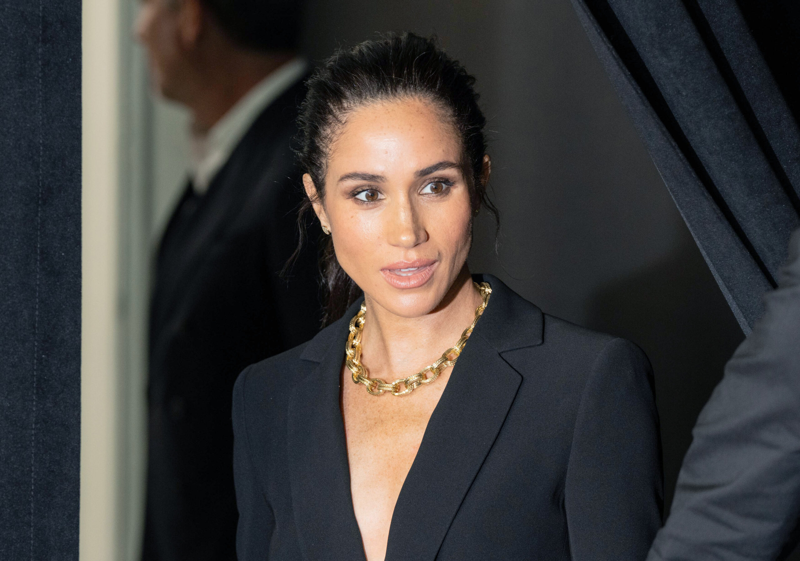 Meghan Markle in a black outfit