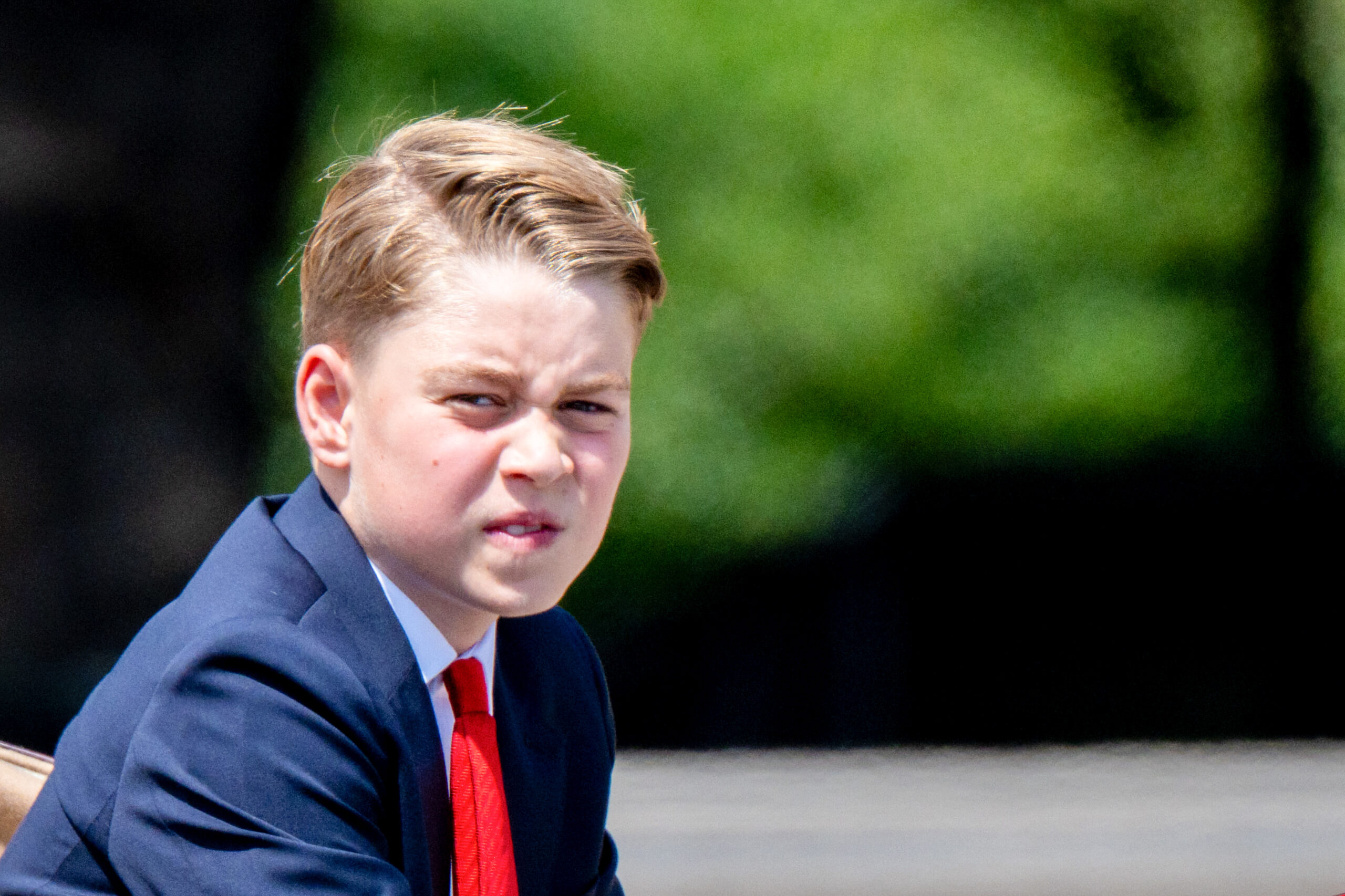 Prince George frowning