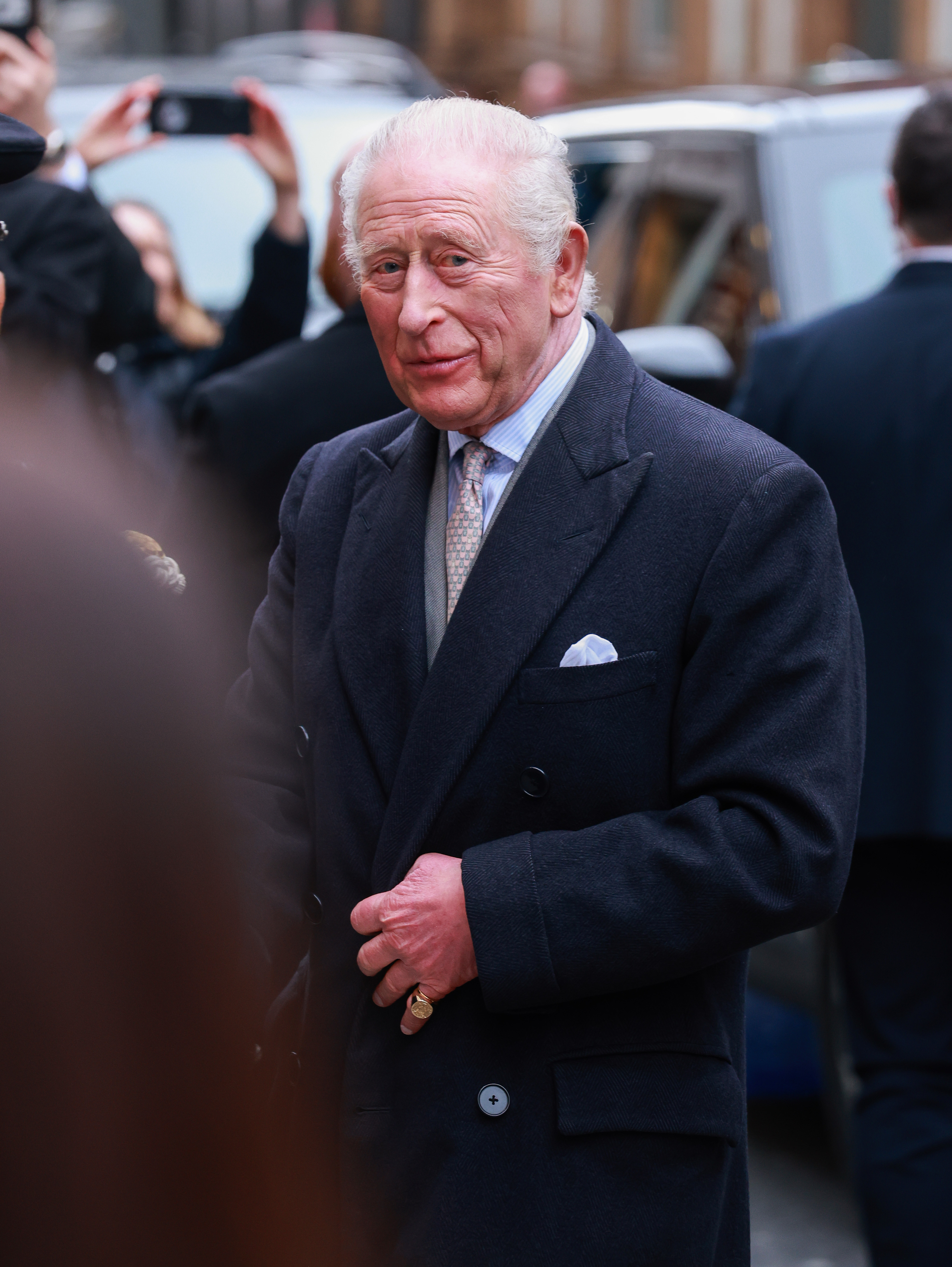 King Charles photographed last month at London Fashion Week.