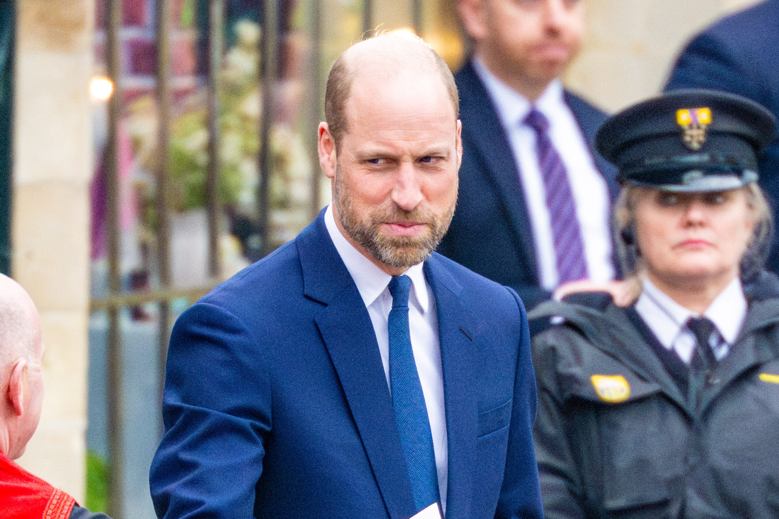 Prince William frowning