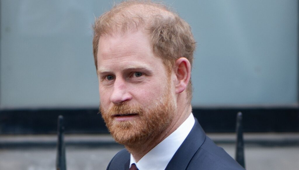 Prince Harry looking stern