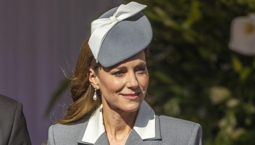 Princess Kate Middleton in grey outfit for state visit